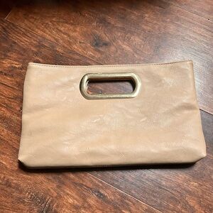 Nwt charming charlie Elegant Tan Clutch Bag